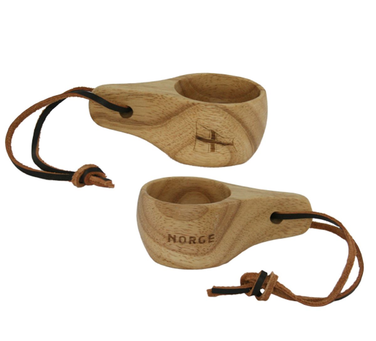 Shot cup with leather strap, Norge og flag