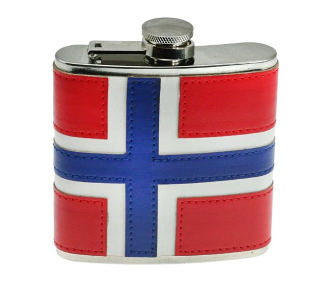 Main Image Hip flask with flag design, 6oz