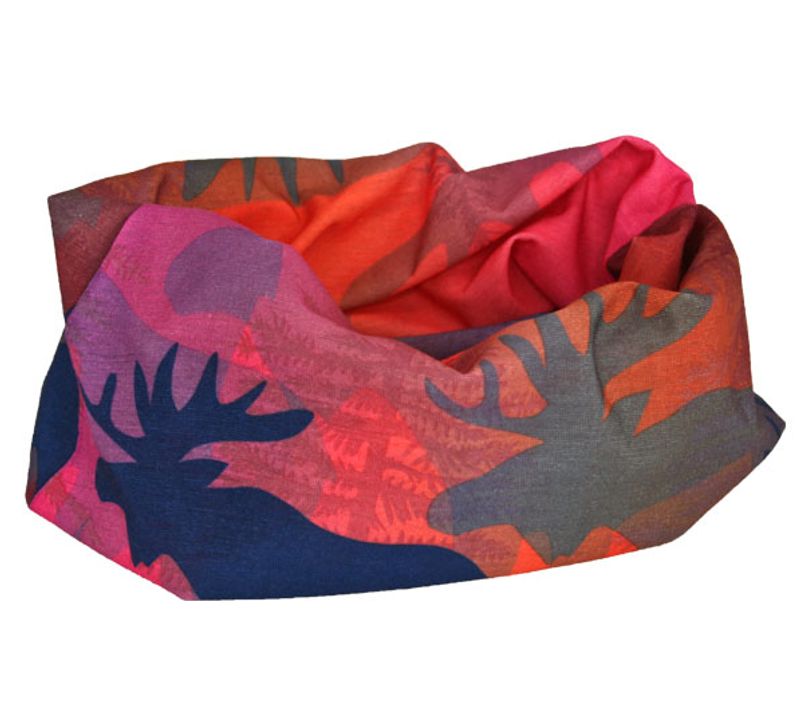 Neck gaiter moose in the forest, Blue/pink/purple