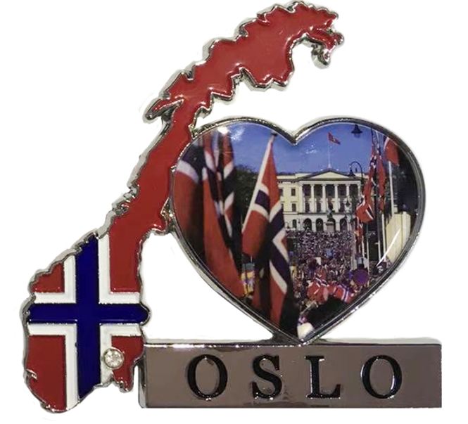 Main Image  Metal magnet Norway map Oslo