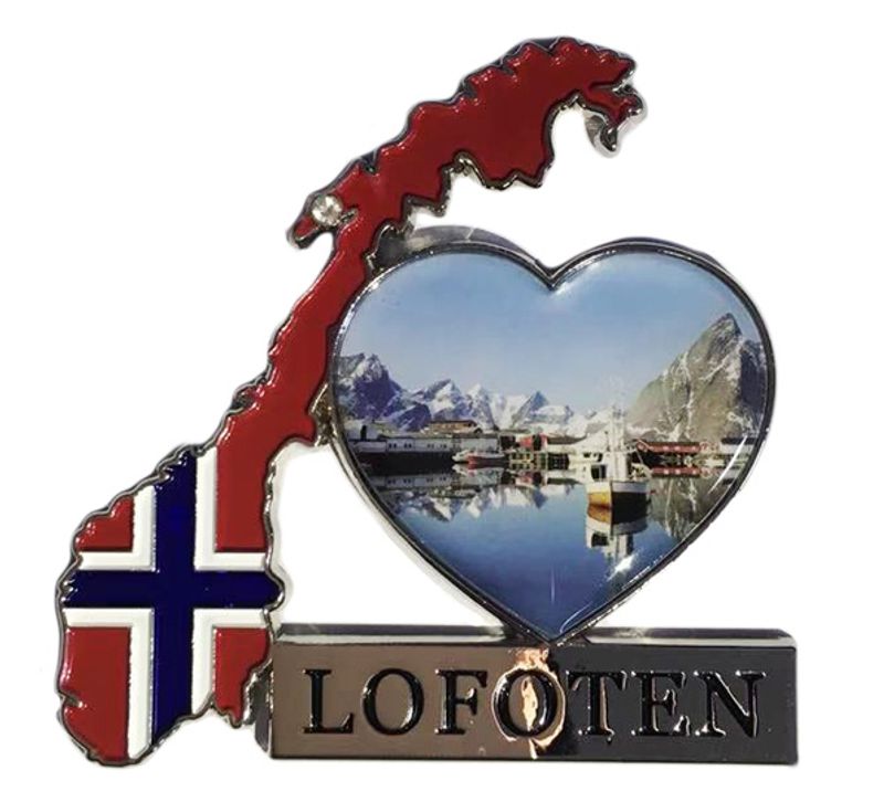 Metal magnet, map of Norway, 'Lofoten'