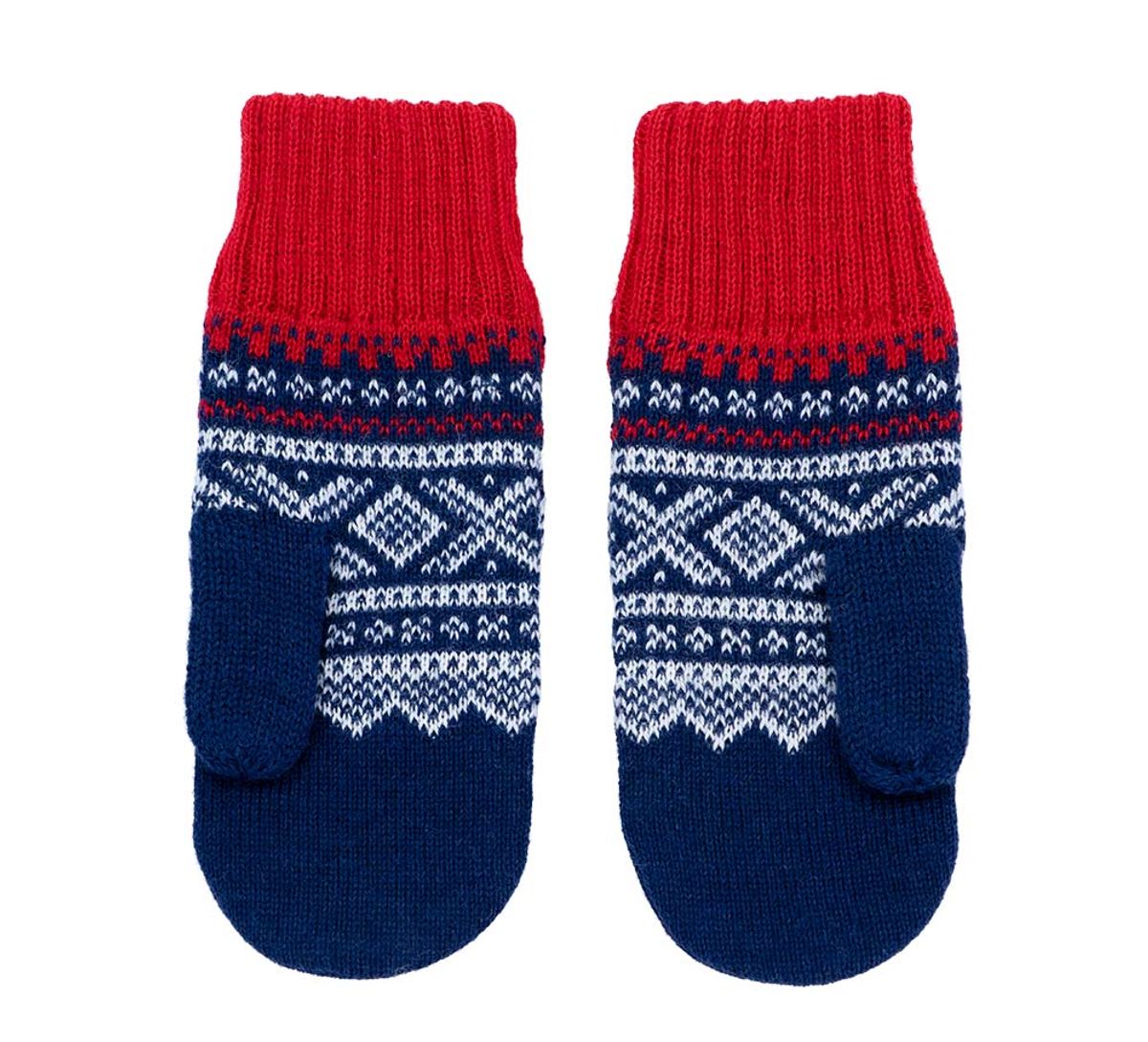 Woollen mittens, MARIUS® pattern, blue