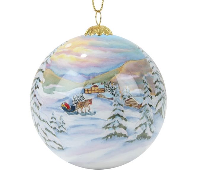 Main Image Glass bauble, Winter landscape