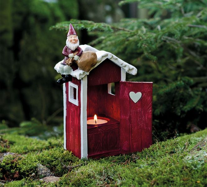 Main Image Santa sitting on top of an outhouse, Harvesttime
