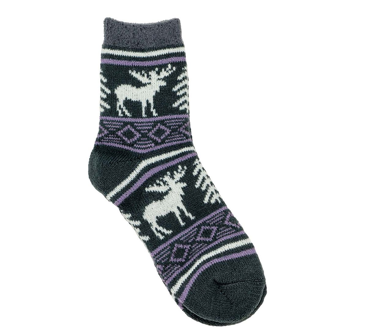 Socks, Moose, purple/grey