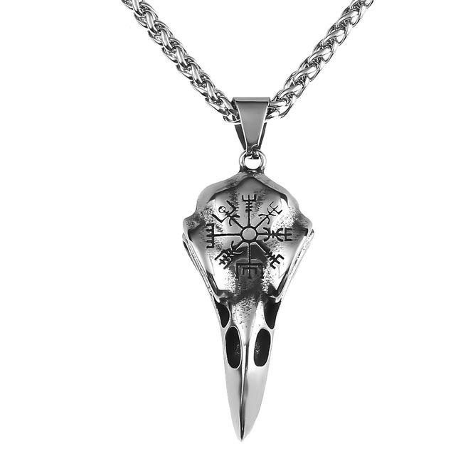 Main Image Viking necklace, Raven's skull