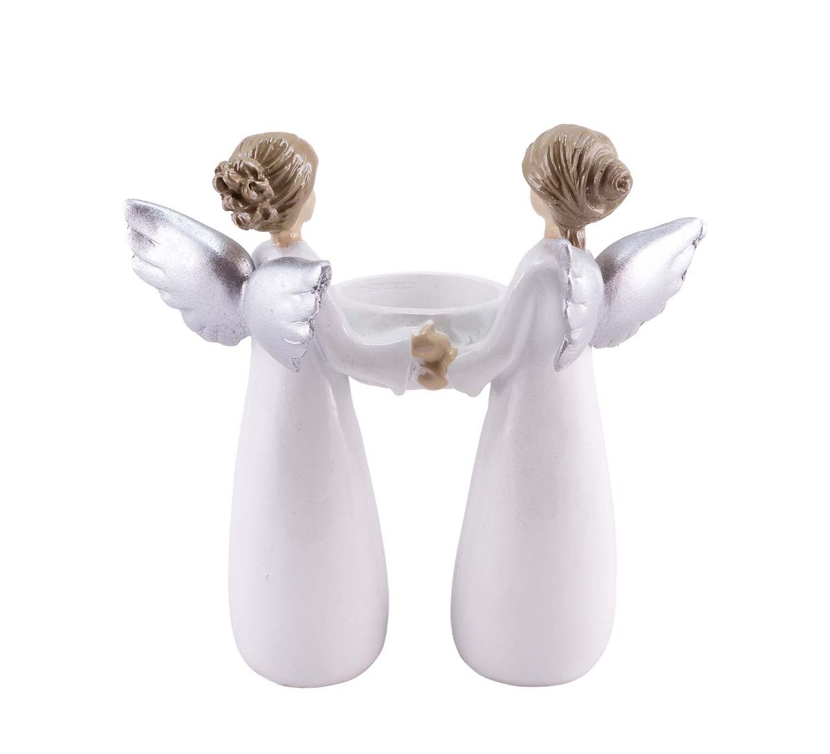 Two angels holding a tealight, Harvesttime
