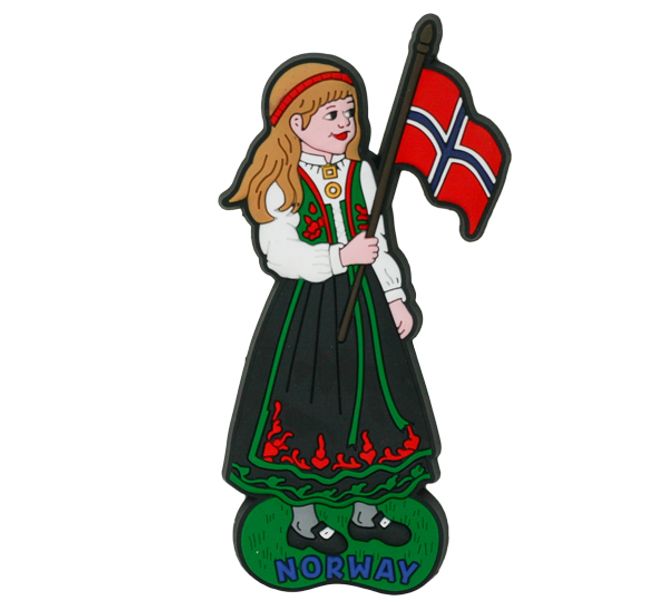 Main Image Magnet, Girl with flag wearing national costume