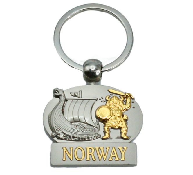 Main Image Keychain, viking and viking ship, Norway