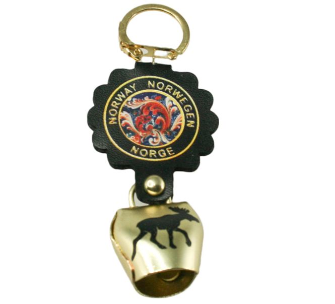 Main Image Keychain with bell with moose design