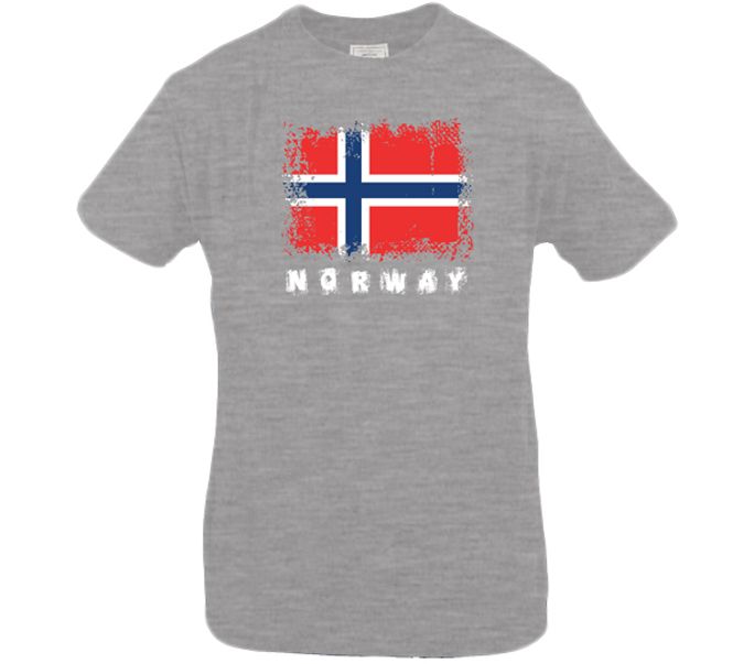 Main Image T-shirt, Norway and flag, mottled grey
