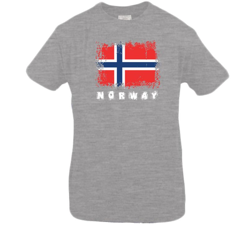 T-shirt, Norway and flag, mottled grey