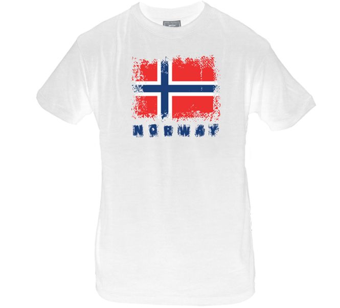 Main Image T-shirt, Norway and flag, white