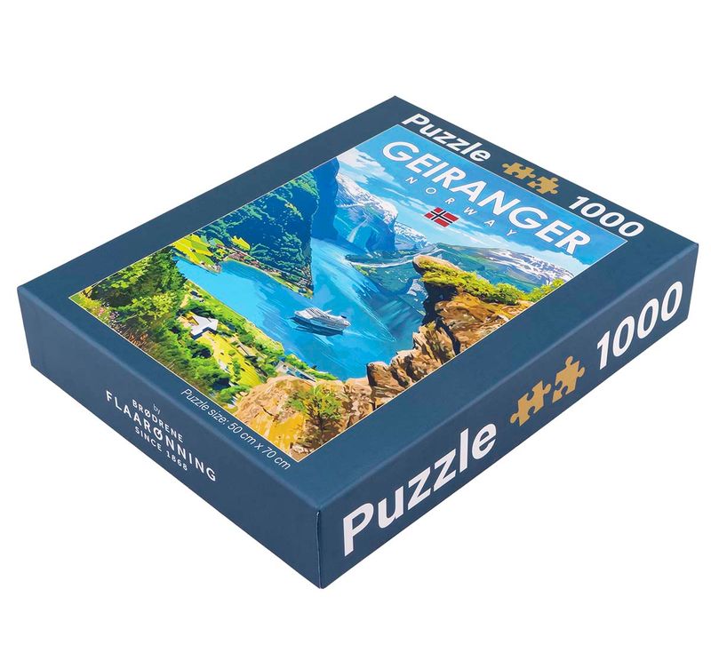 Puzzle, Geiranger, retro, 1000 pieces