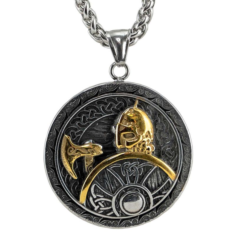 Viking necklace, Viking with shield