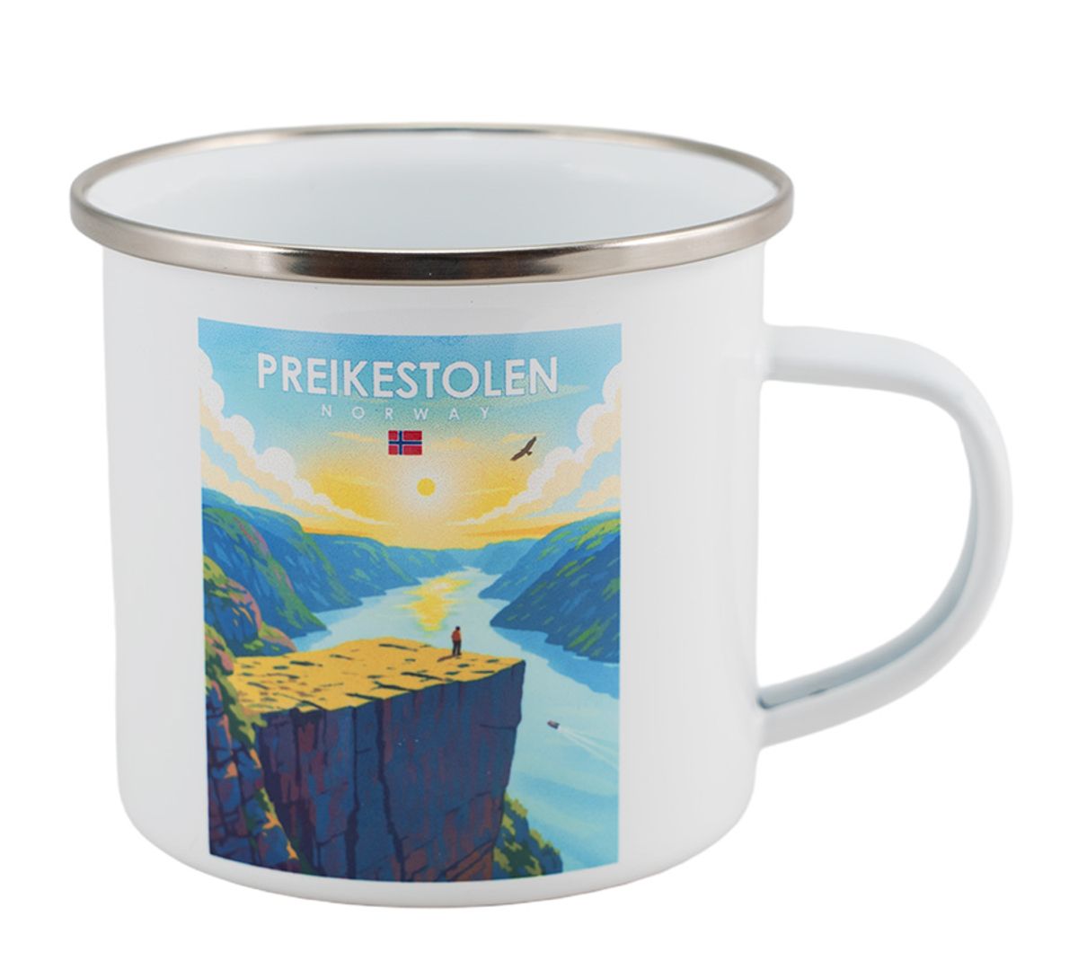 Enamel mug, Preikestolen, retro