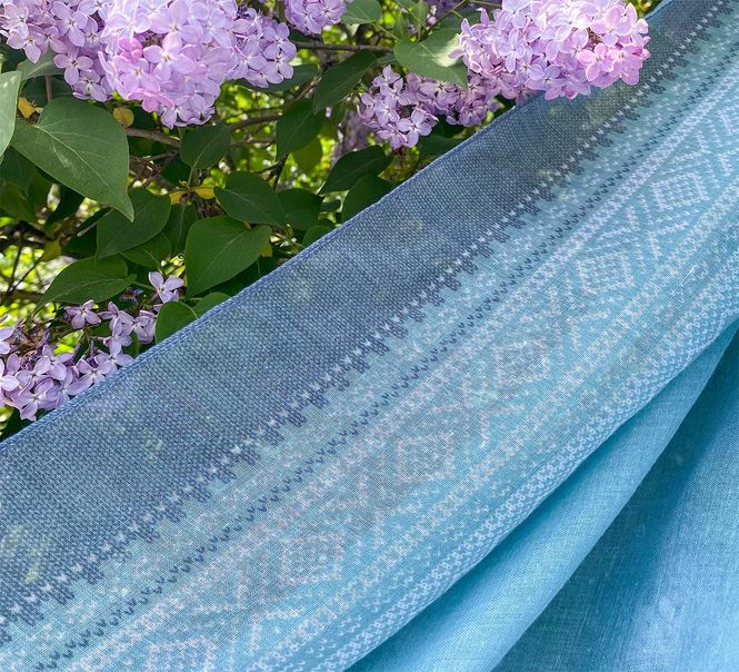 Main Image Scarf, MARIUS® pattern, light grey/mint