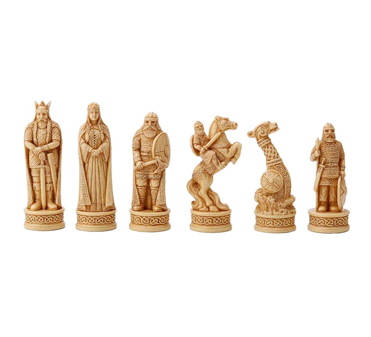 Chessboard with viking figurines