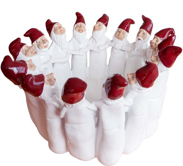 Main Image Santas in a circle, white, 32 cm, Harvesttime