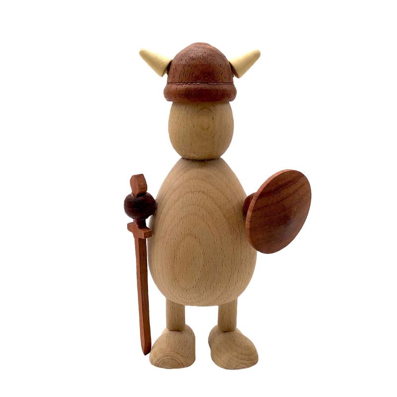 Viking of wood with sword and shield