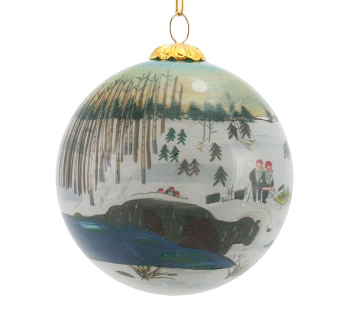 Main Image Glass bauble, Santas on bridge