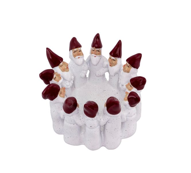 Main Image Santas in a circle, white, 9 cm, Harvesttime