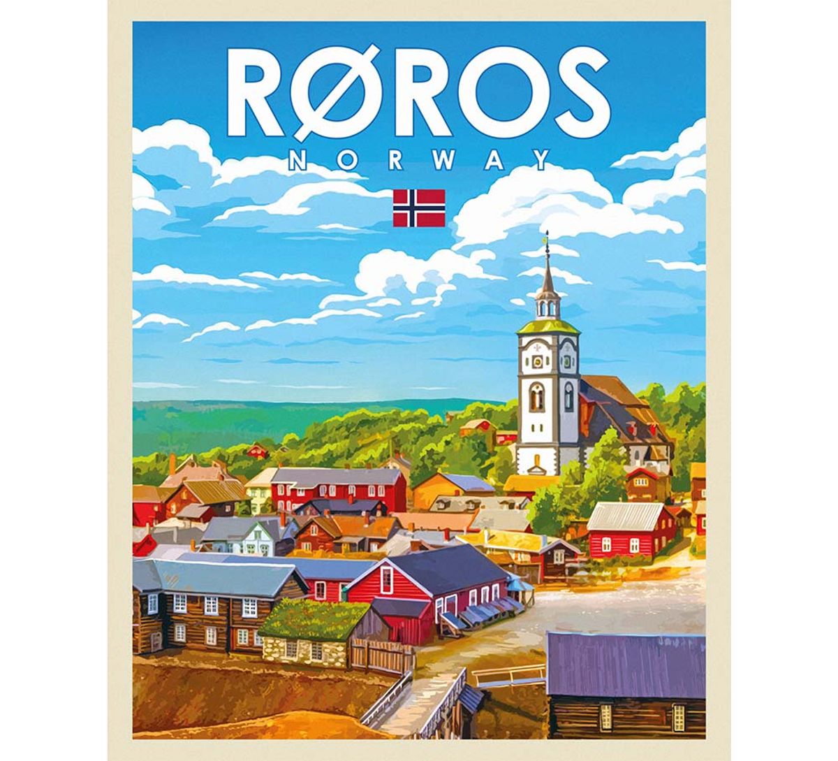 Poster, Røros, retro