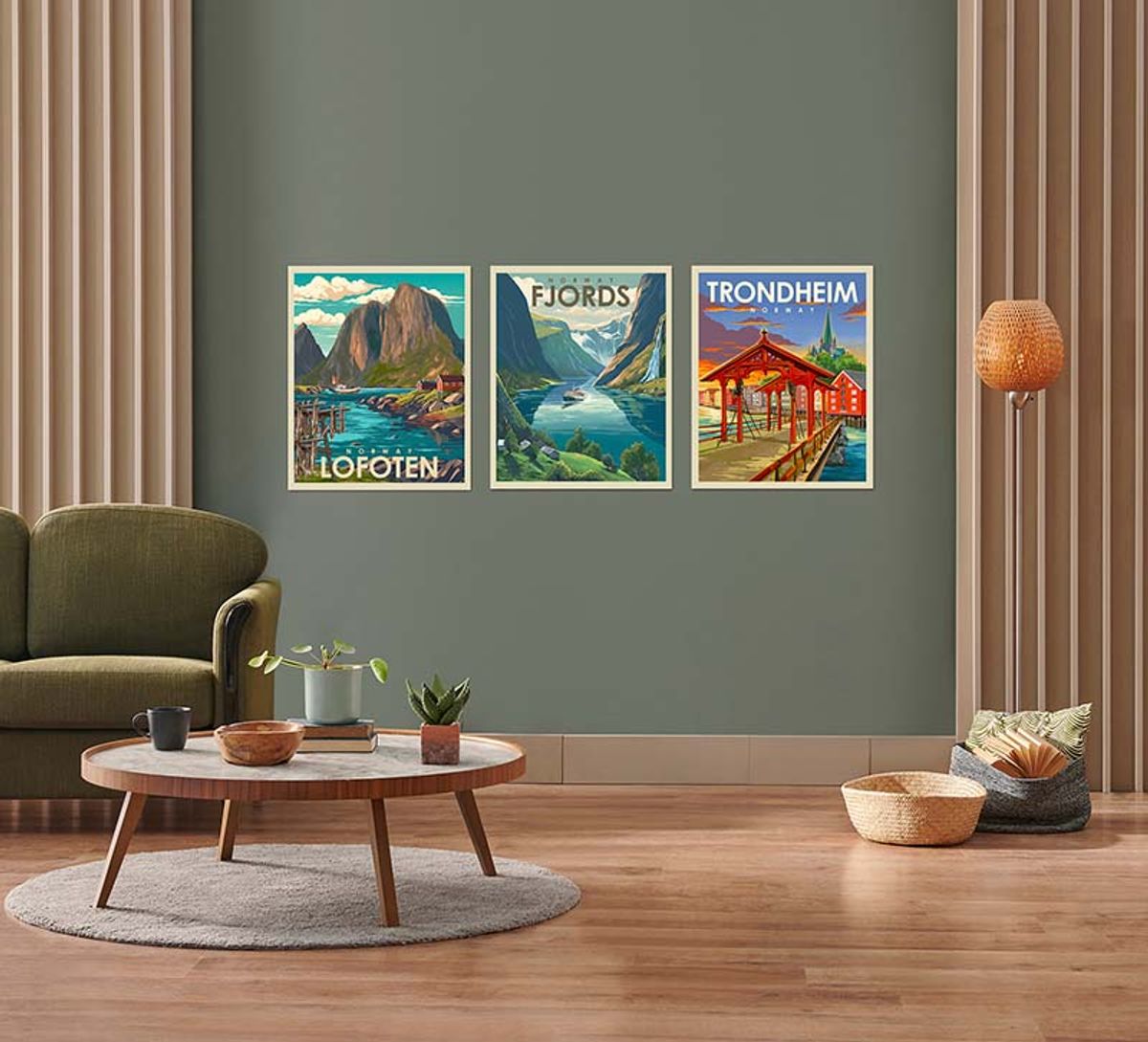 Poster, Fjords, retro