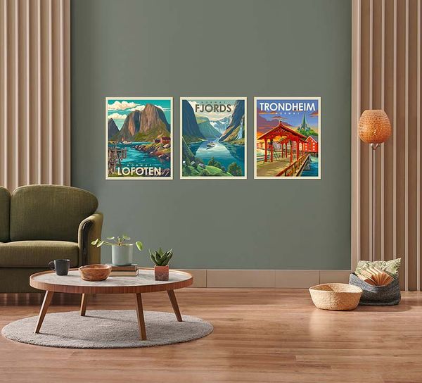 Main Image Poster, Fjords, retro