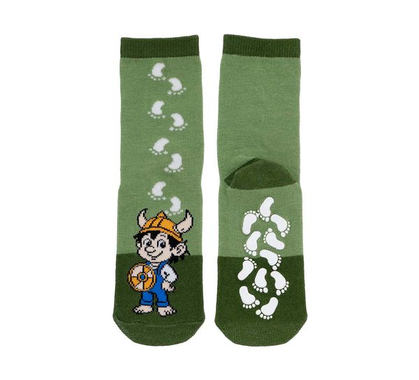 Main Image Children's socks with Viking boy, green olive