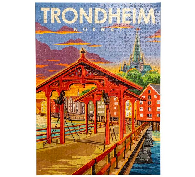 Main Image Puzzle, Trondheim, retro, 1000 pieces