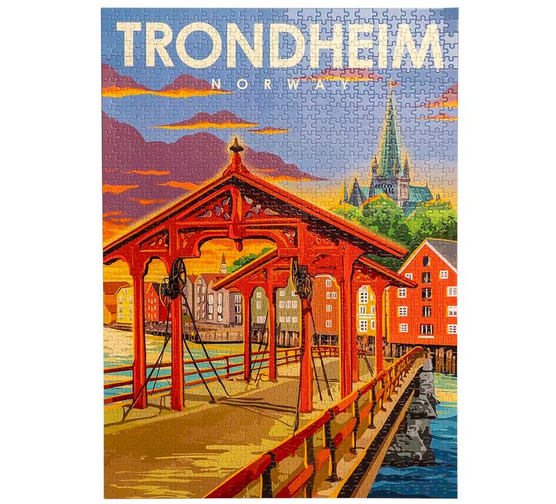 Puzzle, Trondheim, retro, 1000 pieces