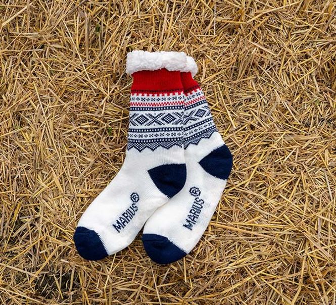 Main Image Snuggle socks, MARIUS® pattern, white/blue/red