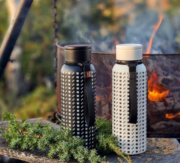 Main Image Vacuum flask, Islender pattern, black/white