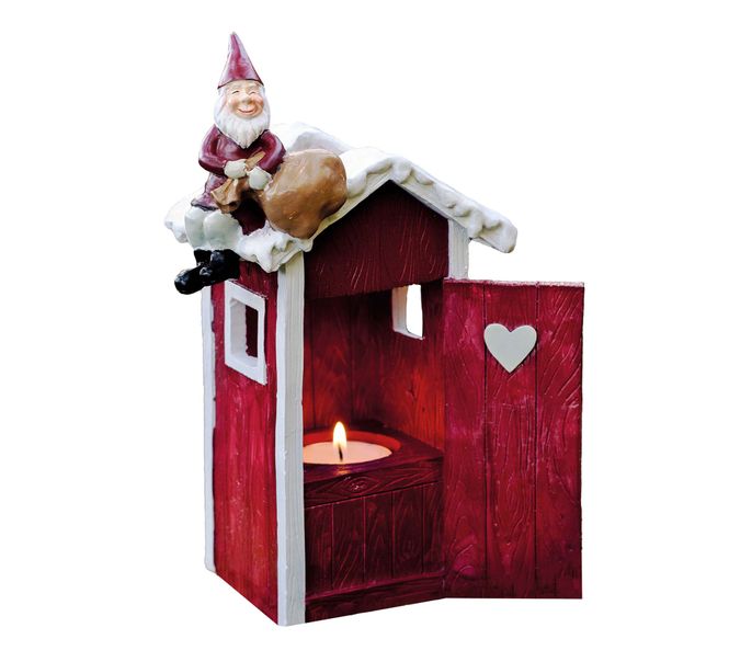 Main Image Santa sitting on top of an outhouse, Harvesttime